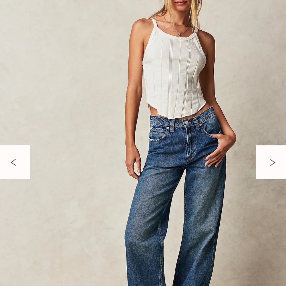 We the free Women's Blue Jeans Tinsley baggy free people 31